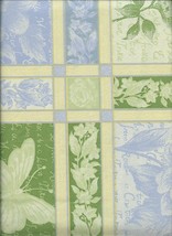 Sweet Botanical Butterfly Floral 52" x 90" Vinyl Tablecloth w Flannel Back  - $12.99