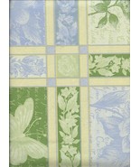 Sweet Botanical Butterfly Floral 52&quot; x 90&quot; Vinyl Tablecloth w Flannel Back  - £10.21 GBP