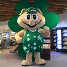 Tan Bunch Of Shamrocks mascot costume character dressed with a One-Piece Swimsui - £998.24 GBP