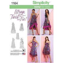 Simplicity Sewing Pattern 1164 Double Layer Wrap Dress &amp; Skirt XS-XL 6-24 - £33.14 GBP