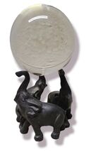 ￼ Beautiful Cast Metal Elephant Crystal Ball Holder - 4.5x4.5x8" Tall - $47.40