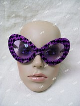 Black Purple Glitter Costume Glasses 5th Avenue Cat Eye Hollywood Diva 6... - $8.86