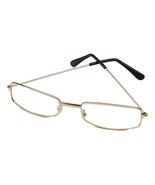 Retro SANTA RECTANGULAR GLASSES Gold Wire Frame Adult Cosplay Novelty-CL... - $104.38 MXN