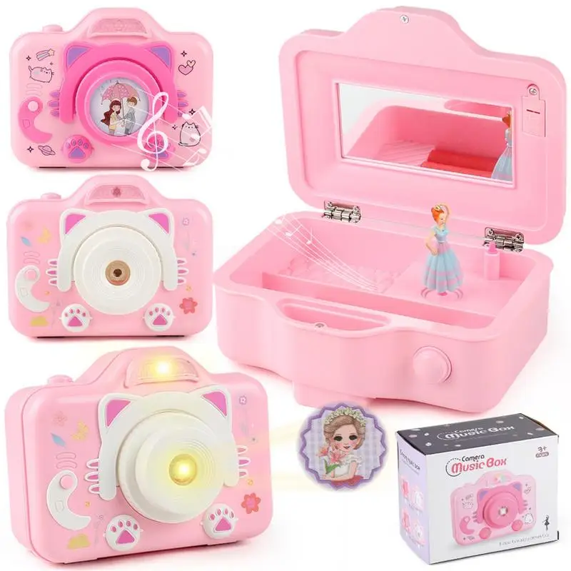 Small Projector Camera Toy with Rotating Music Box LED Night Light Birthday Gift - £11.35 GBP+