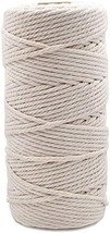 Macrame Cord 3mm 109 Yard 100 Natural Cotton Wall Hanging Plant Hanger C... - $18.64