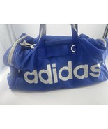 Vintage Adidas Duffle Bag Gym Travel Retro Spellout Navy White Y2K Zip W... - $34.25