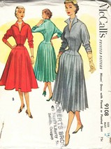 Misses&#39; DRESS Vintage 1952 McCall&#39;s Pattern 9108 Size 14 - $15.00