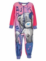 Girl&#39;s Music Patchwork Teddy Bear Fleece Pajama Sleeper, Size 4/5 - $7.42