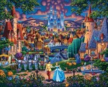 35.5&quot; X 44&quot; Panel Cinderella&#39;s Enchanted Evening Disney Cotton Fabric D7... - $14.75