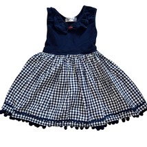 Dollcake Vintage Black &amp; White Check Dress with Pom Pom Trim Sz 8 - £56.61 GBP