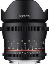 Rokinon 16Mm T2.6 Full Frame Cine Wide Angle Lens For Canon Ef, Black, Ffds16M-C - £268.89 GBP