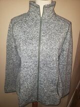 Eddie Bauer Womens Sweater Fleece Full Zip Mock Neck Jacket Medium Loden... - $30.07