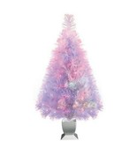 Holiday Time ~ 32&quot; Concord Artificial White Tree ~ Multicolored Fiber Op... - £29.43 GBP