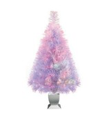 Holiday Time ~ 32&quot; Concord Artificial White Tree ~ Multicolored Fiber Op... - $51.29 CAD