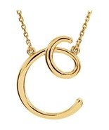 Authentic 925 Sterling Silver 0.70&quot; Script Font D Letter 16&quot; Initial Nec... - $644.00