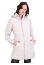 Spyder White Boundless Hooded Long Puffer Jacket Size XL Color Moonbeam - £52.43 GBP