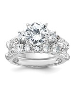 Sterling Silver Rhodium-Plated 2-Piece Cubic Zirconia Wedding Set - $238.29 CAD