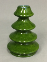 Crate and Barrel Green Ceramic Christmas Tree Taper Candle Holder - £7.43 GBP