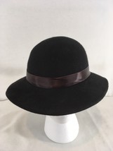 Counter Fit Frank Olive Lancaster 7 Vtg USA Made Black Felt Wool Hat - £11.65 GBP