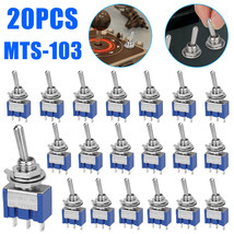 20Pcs 3 Pin SPDT ON-OFF-ON 3 Position Mini Toggle Switches MTS-103 US Free  - £14.06 GBP