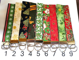 Christmas Key Fob Wristlet | Holiday Fabric Keychain | Stocking Stuffer ... - $12.99