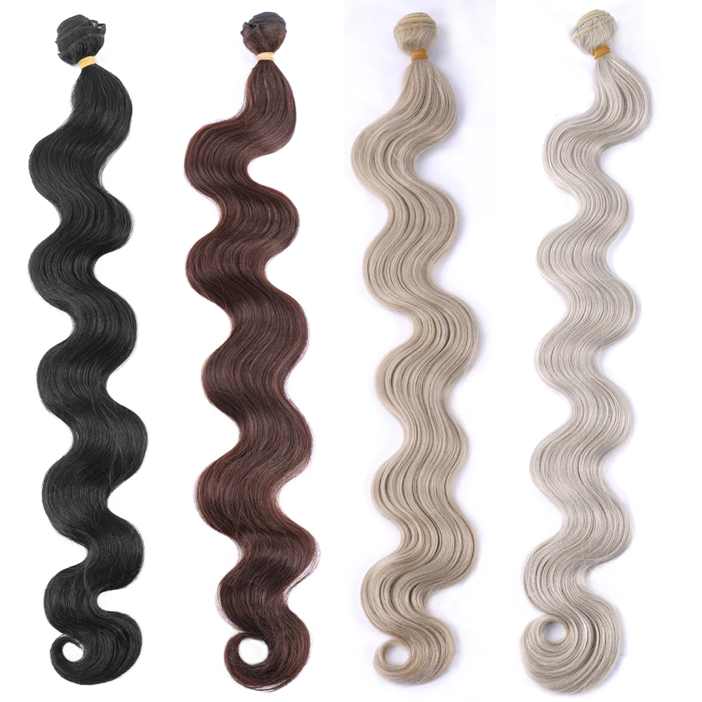 Body Wave Hair Weave Bundles High Temperature Synthetic Hair Bundles Double Weft - £15.54 GBP+