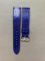 Blue Genuine Lizard Leather Watch Strap Band Custom Size 16 17 18 19 20 ... - $45.00