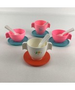 Fisher Price Fun With Food Pretend Play Tea Party Cups Saucers Spoons Vi... - $67.63 CAD