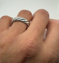 David Yurman .925 Sterling Silver Cable Sculpted 6mm Band Ring Size 6US - $336.58