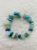 Blue, green, and white crystal bead bracelet. - $8.00