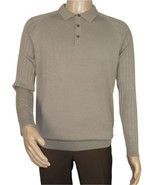 Men&#39;s Sweater Knit By BRANGO Turkey Polo Neck Cotton Blend 21228 Dark Beige - $1,029.68 MXN