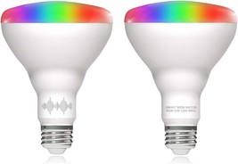 Helloify Br30 Smart Wifi Led Light Bulbs, Rgbcw Multi-Color, 6500K, 2 Co... - £35.88 GBP