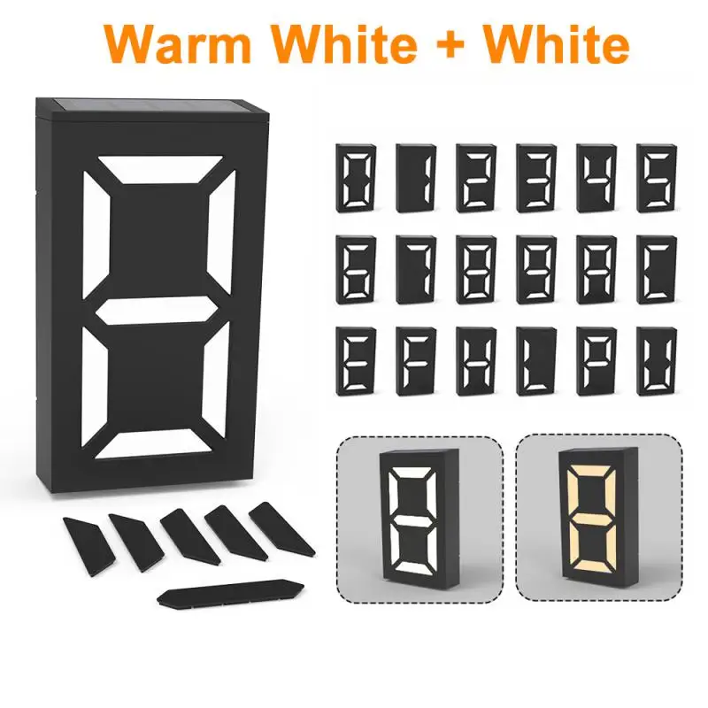 DIY House Number Solar Led Light Outdoor Lighting Rechargeable Solar House Numbe - £77.93 GBP