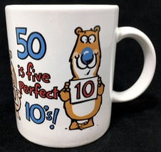 1980s Shoebox Greetings Vintage Ceramic Coffee Cup Mug 50 Is Five Perfect 10&#39;s - £11.20 GBP