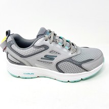 Skechers Go Run Consistent Gray Turquoise Womens Running Sneakers - £46.32 GBP
