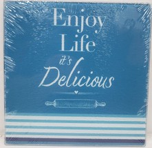 Square Glass Cutting Board/Trivet,app.8"ENJOY Life It's Delicious,Rolling Pin,Gr - $12.86