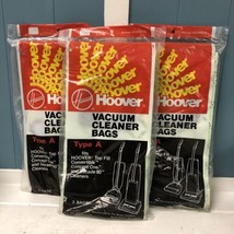 9 Hoover Vacuum 3 x 3 Bags Type A 1978 Sealed Made In USA Top Fits A Few... - £17.08 GBP
