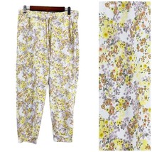 Olivia &amp; Vivian Womens L Joggers Pants Pastel Floral Ankle Length Cottag... - £15.37 GBP