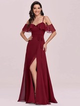 Elegant Evening Dresses Women&#39;s Dresses Long Ruffles Sleeves With Side Slit 2023 - £102.14 GBP