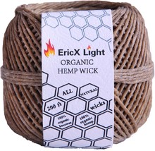 EricX Light Organic Hemp Wick,200 FT Spool,Well Coated with Beeswax,Stan... - $24.42