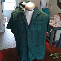 Romani Collection Green Button Down Shirt 2XL, Permanent Press Shirt, Me... - $14.85