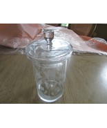 VTG CRYSTAL TALL BISQUIT COOKIE JAR FROSTED TULIP FLORALS &#39;70&#39;S WITH LID... - €21,11 EUR