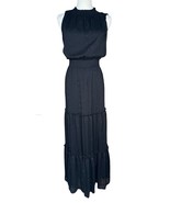 Draper James Sleeveless Shine Clip Dot Maxi Dress Flowy Black Tiered Siz... - $34.64