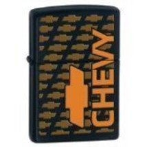 Very Rare Chevy Zippo Orange Bowtie Badge Rugged Black Matte Repeater Logo - £37.35 GBP