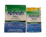 2 Pk REFRESH Tears Lubricant Eye Drops Moisturizing 2 Bottles 0.5oz + 30... - £14.00 GBP