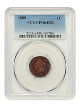 1880 1C PCGS PR64RB - £420.61 GBP