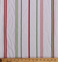 Cotton Toweling 15.5&quot; White Red Green Striped Kitchen Towels By the Yard M221.08 - £5.37 GBP