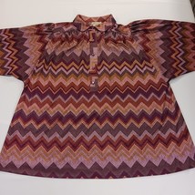 Vintage Shaker Sport Women's 3/4 Sleeve Geometric Collared Blouse Chest 52" image 11