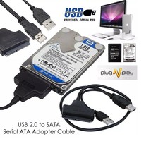 USB to SATA 2.5” HDD SSD Drive reader Cable Adapter for external Hard disk - $10.50