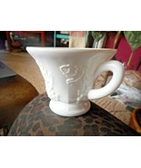 White Milk Glass Footed Indiana Colony Coffee Punch Cups Grape Pattern - $6.64